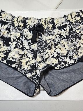 Lululemon Reversible Watersurf Black Print And Gray  Shorts